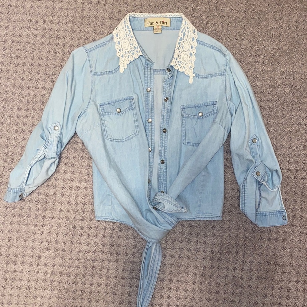 Crop denim top
